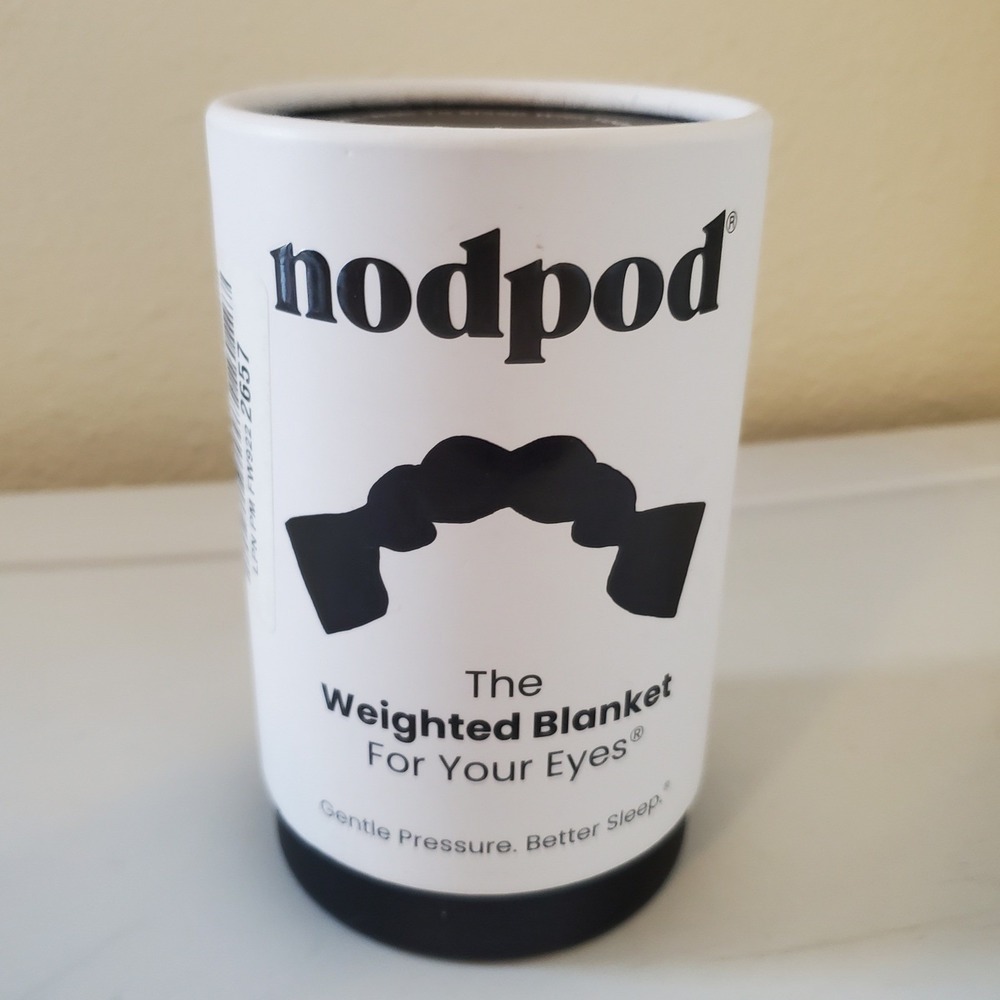 Nodpod Weighted Sleep Mask Onyx Black Pima Cotton Velvet Stress Relief 9oz